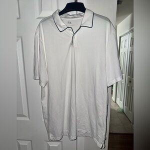 Free Assembly Men's Polo Shirt XL New with Tags White Short Sleeve Collared